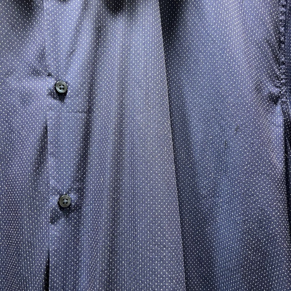 Strellson Houndstooth Cotton Button Up, Mens 17 EU 43, navy blue - Picture 5 of 11